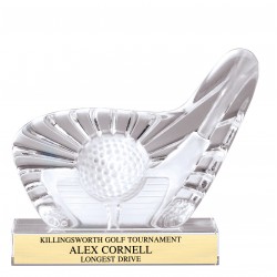 Crystal Golf 3D Trophy 7"